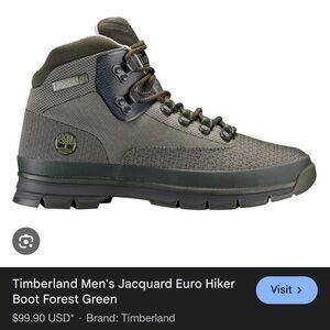 Timberland Men's Olive Green Euro Hiker Boots size 13